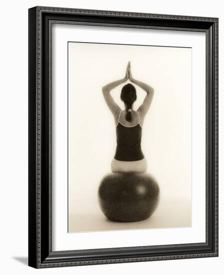 Woman Sitting on Exercise Ball-Cristina-Framed Photographic Print