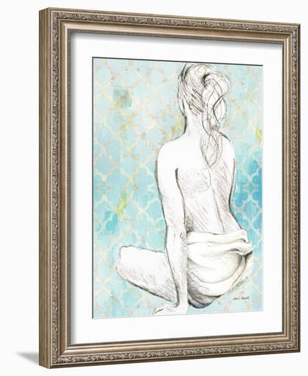 Woman Sitting on Pattern II-Lanie Loreth-Framed Art Print