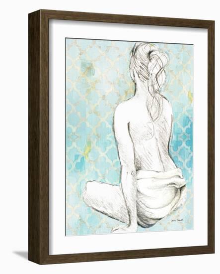Woman Sitting on Pattern II-Lanie Loreth-Framed Art Print