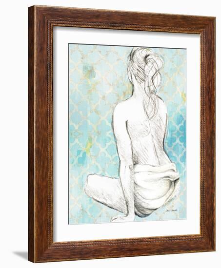 Woman Sitting on Pattern II-Lanie Loreth-Framed Art Print