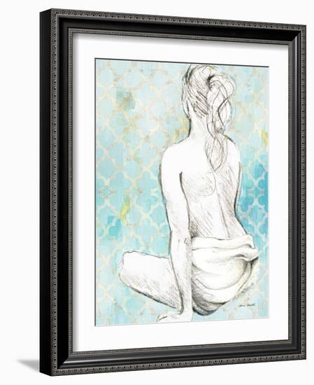 Woman Sitting on Pattern II-Lanie Loreth-Framed Art Print