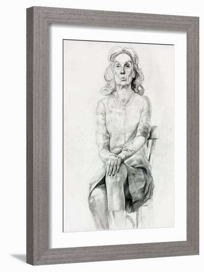 Woman Sitting Sketch-Boyan Dimitrov-Framed Art Print