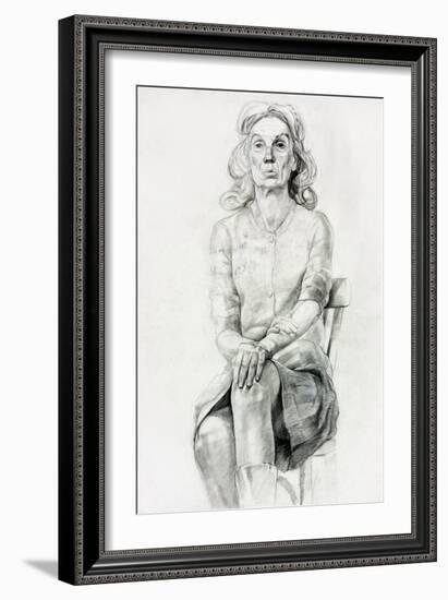 Woman Sitting Sketch-Boyan Dimitrov-Framed Art Print