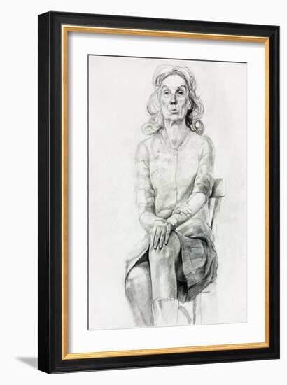 Woman Sitting Sketch-Boyan Dimitrov-Framed Art Print