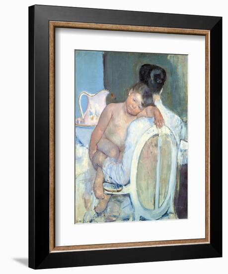 Woman Sitting with a Child in Her Arms-Mary Cassatt-Framed Giclee Print