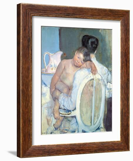 Woman Sitting with a Child in Her Arms-Mary Cassatt-Framed Giclee Print