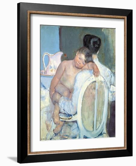 Woman Sitting with a Child in Her Arms-Mary Cassatt-Framed Giclee Print