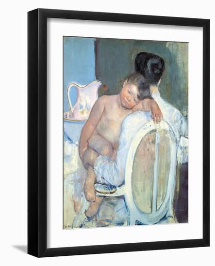 Woman Sitting with a Child in Her Arms-Mary Cassatt-Framed Giclee Print