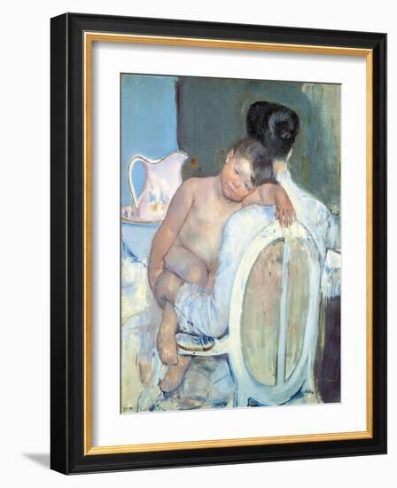 Woman Sitting with a Child in Her Arms-Mary Cassatt-Framed Giclee Print