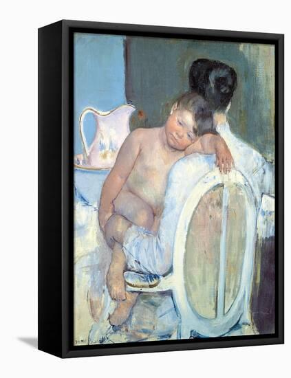 Woman Sitting with a Child in Her Arms-Mary Cassatt-Framed Premier Image Canvas