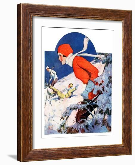 "Woman Skier,"February 14, 1931-James C. McKell-Framed Giclee Print