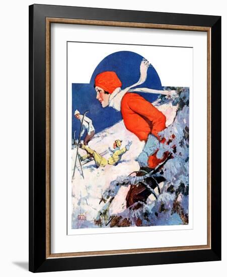 "Woman Skier,"February 14, 1931-James C. McKell-Framed Giclee Print