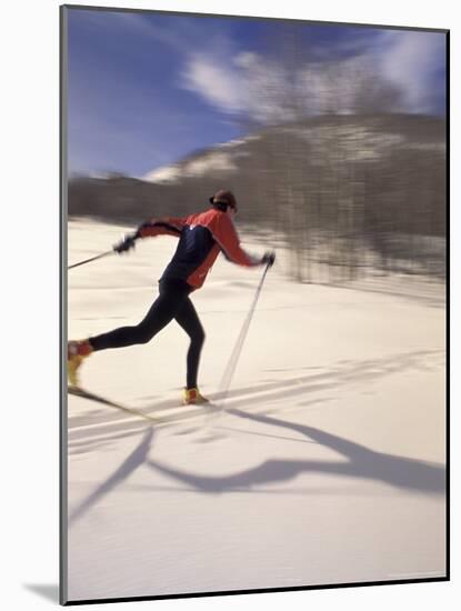 Woman Skiing Classic Nordic Style, Park City, Utah, USA-Howie Garber-Mounted Photographic Print