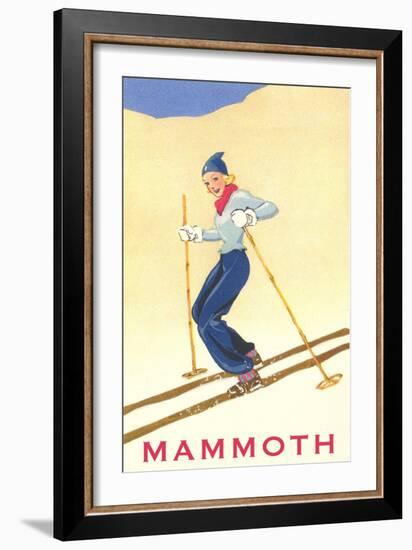 Woman Skiing Down Hill, Mammoth-null-Framed Art Print