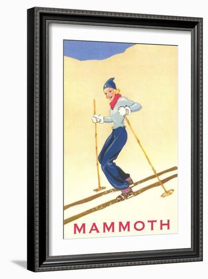 Woman Skiing Down Hill, Mammoth-null-Framed Art Print