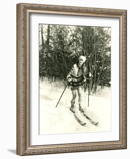 Woman Skiing-null-Framed Photo