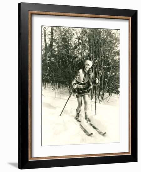 Woman Skiing-null-Framed Photo