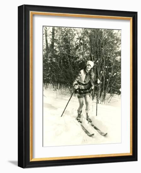 Woman Skiing-null-Framed Photo