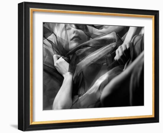 Woman Sleeping, Covered with Veil-Antonino Barbagallo-Framed Photographic Print