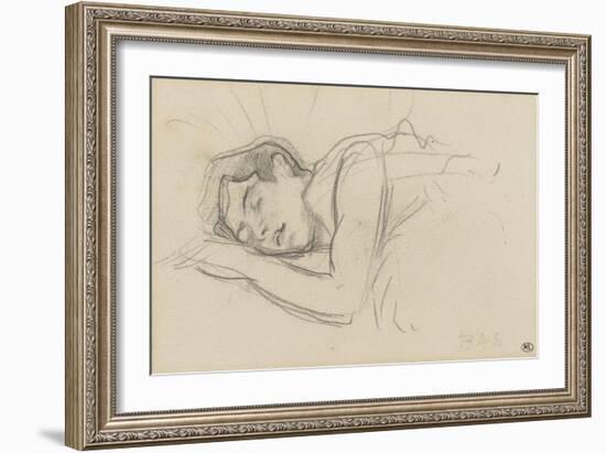 Woman Sleeping, Right Cheek Resting on the Left Hand-Henri de Toulouse-Lautrec-Framed Giclee Print