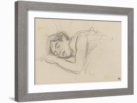 Woman Sleeping, Right Cheek Resting on the Left Hand-Henri de Toulouse-Lautrec-Framed Giclee Print