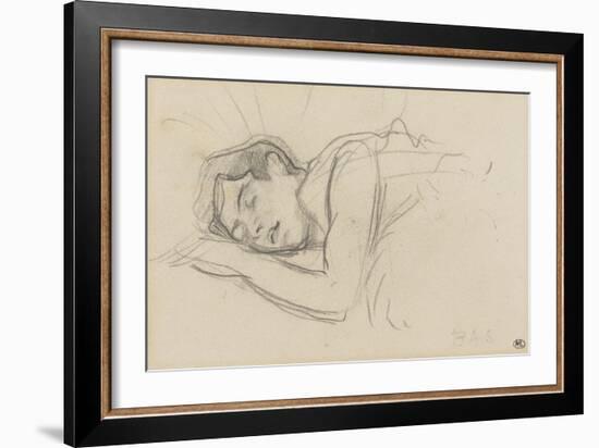 Woman Sleeping, Right Cheek Resting on the Left Hand-Henri de Toulouse-Lautrec-Framed Giclee Print