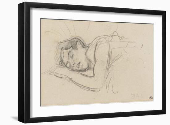 Woman Sleeping, Right Cheek Resting on the Left Hand-Henri de Toulouse-Lautrec-Framed Giclee Print