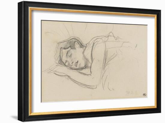 Woman Sleeping, Right Cheek Resting on the Left Hand-Henri de Toulouse-Lautrec-Framed Giclee Print