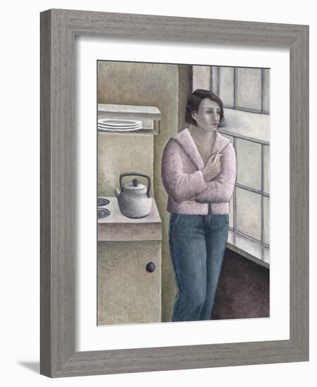 Woman Smoking at Window-Ruth Addinall-Framed Giclee Print