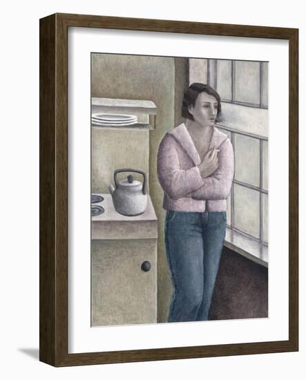 Woman Smoking at Window-Ruth Addinall-Framed Giclee Print