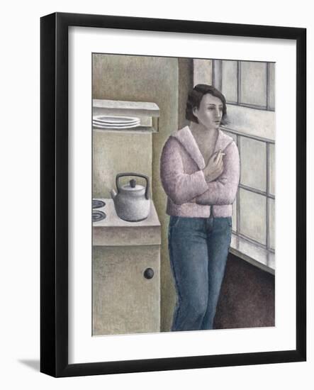 Woman Smoking at Window-Ruth Addinall-Framed Giclee Print