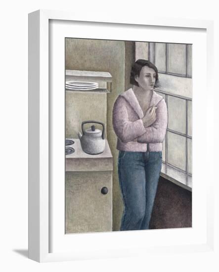 Woman Smoking at Window-Ruth Addinall-Framed Giclee Print