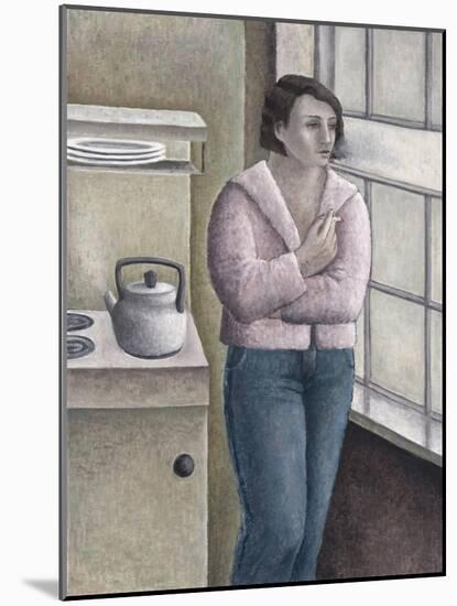 Woman Smoking at Window-Ruth Addinall-Mounted Giclee Print