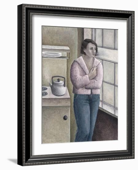 Woman Smoking at Window-Ruth Addinall-Framed Giclee Print