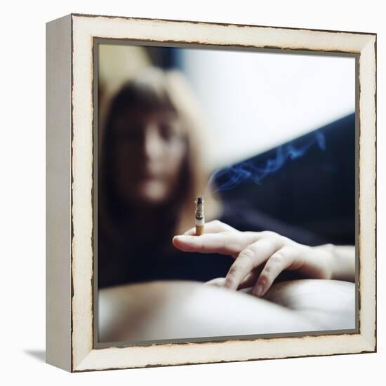 Woman Smoking-Cristina-Framed Premier Image Canvas