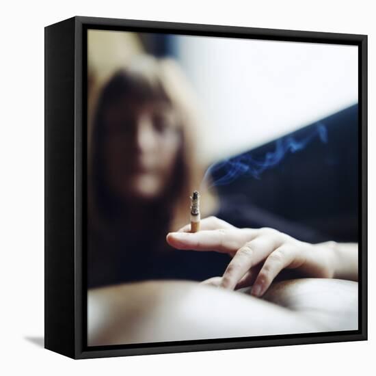 Woman Smoking-Cristina-Framed Premier Image Canvas