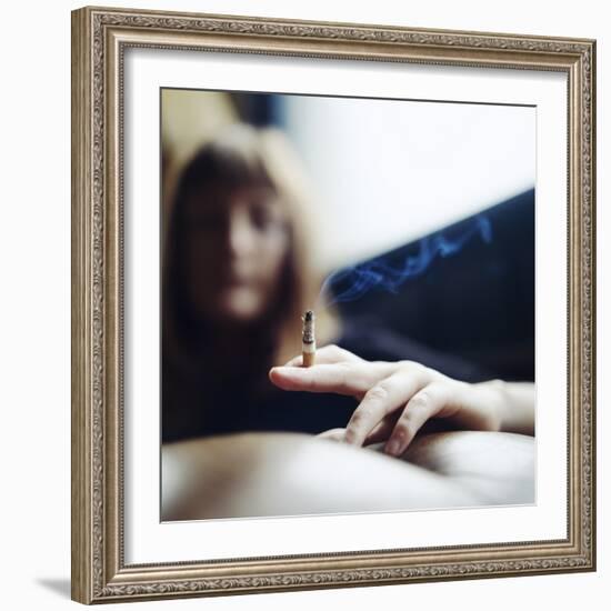 Woman Smoking-Cristina-Framed Premium Photographic Print