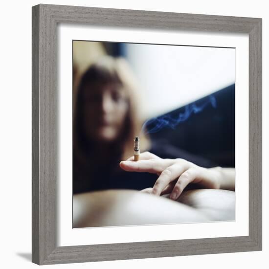 Woman Smoking-Cristina-Framed Premium Photographic Print