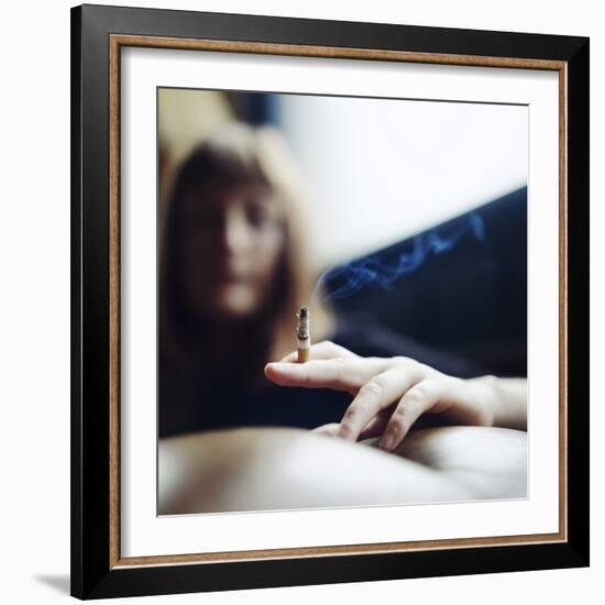 Woman Smoking-Cristina-Framed Premium Photographic Print