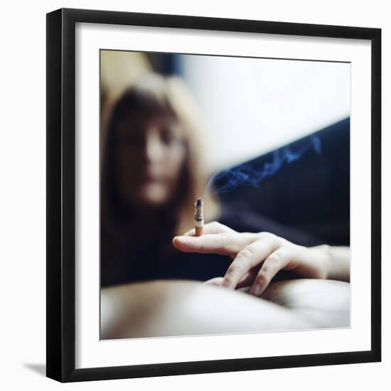 Woman Smoking-Cristina-Framed Premium Photographic Print