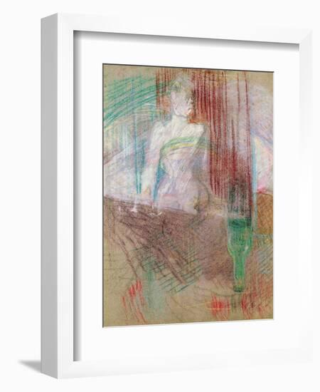 Woman Standing Behind a Table, from Elles, 1889-Henri de Toulouse-Lautrec-Framed Giclee Print