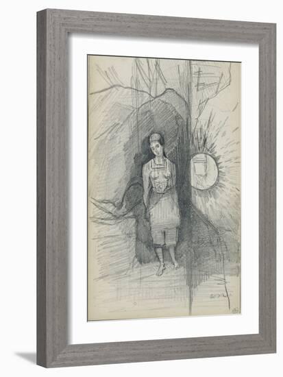 Woman Standing, Facing Forward, Right, a Star Shining-Odilon Redon-Framed Giclee Print