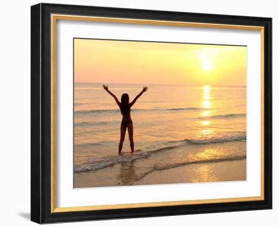 Woman Standing In the Sea-Bjorn Svensson-Framed Photographic Print