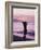 Woman Standing on Beach in Silhouette-Bill Romerhaus-Framed Photographic Print