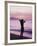 Woman Standing on Beach in Silhouette-Bill Romerhaus-Framed Photographic Print