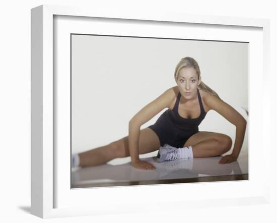 Woman Stretching Before Exercise-null-Framed Photographic Print