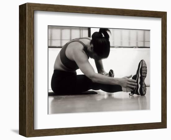 Woman Stretching During a Workout, New York, New York, USA-Paul Sutton-Framed Photographic Print