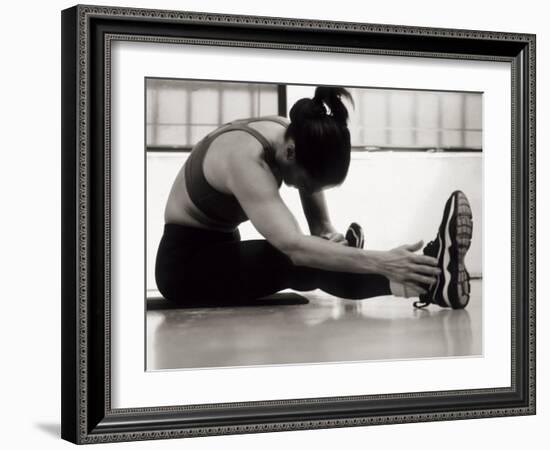 Woman Stretching During a Workout, New York, New York, USA-Paul Sutton-Framed Photographic Print