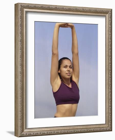 Woman Stretching Outdoors, New York, New York, USA-Chris Trotman-Framed Photographic Print