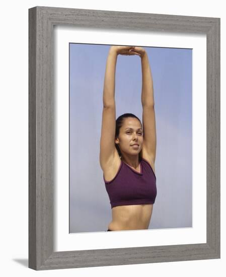 Woman Stretching Outdoors, New York, New York, USA-Chris Trotman-Framed Photographic Print